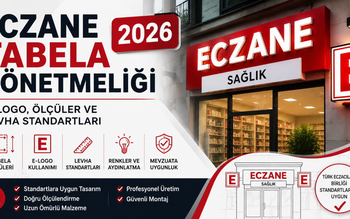 Eczane tabela yönetmeliği 2026 E-logo ölçüleri ve levha standartları